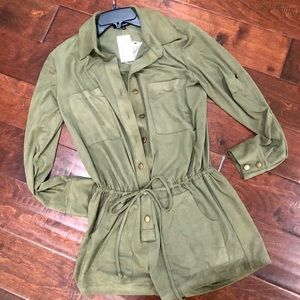 Suede Utility Romper